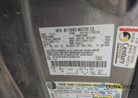 2012 Ford F-150 Lariat from USA, damaged, VIN 1FTFW1E61CFA06130